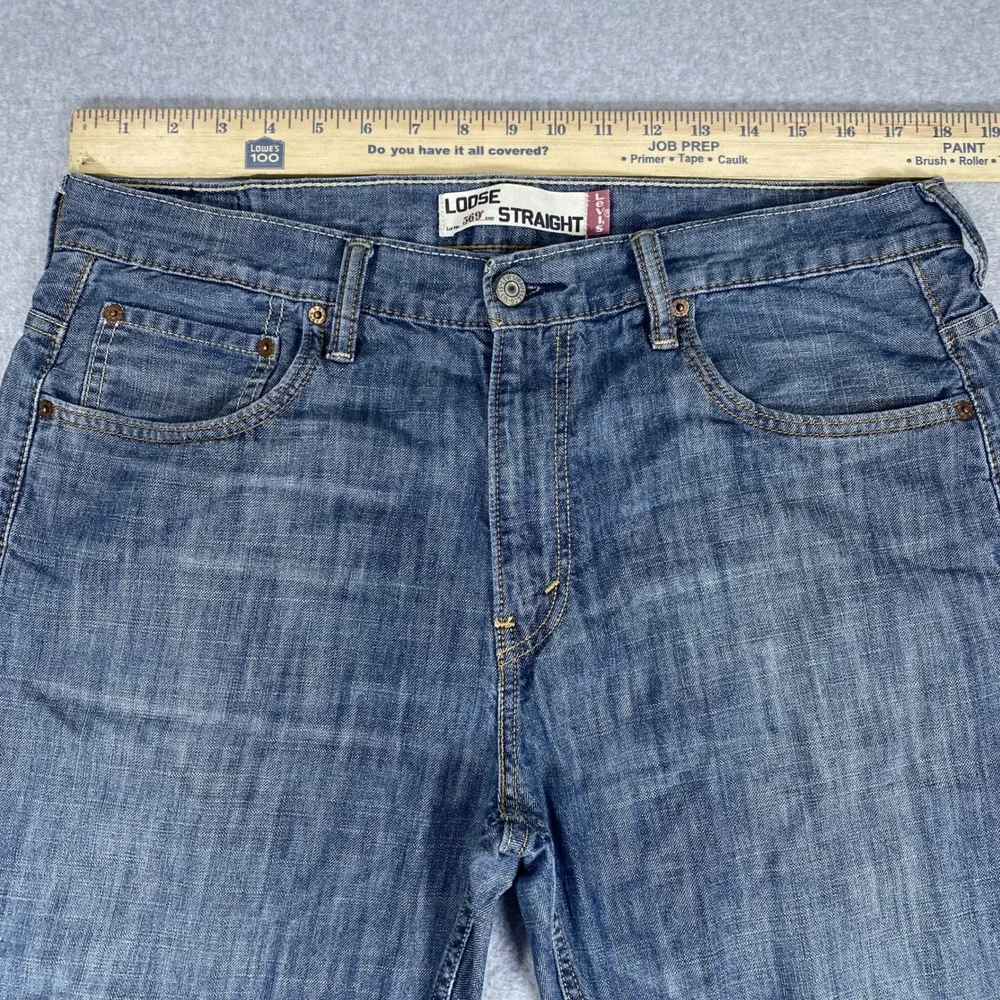 Vintage Levi's 569 Loose Straight Jeans Mens 34x30 (36x30 Actual) Blue Denim